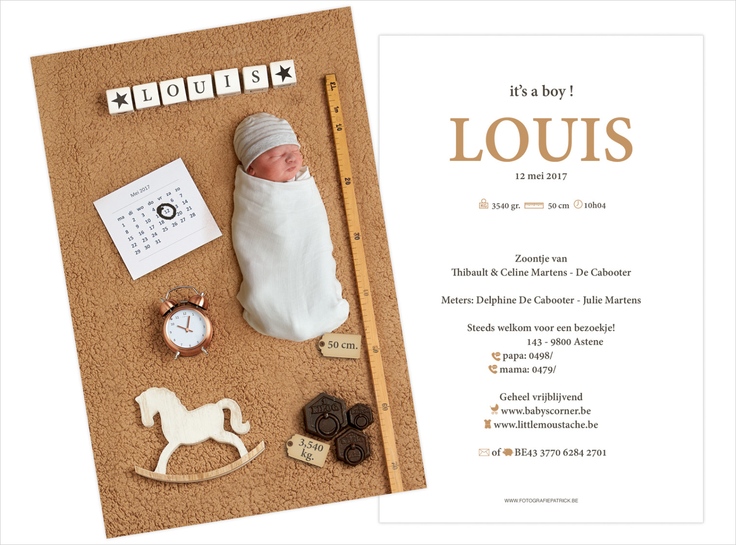 Geboortekaartje met foto van Louis