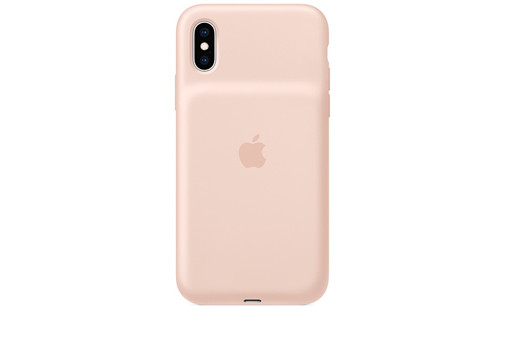 https://dpyxfisjd0mft.cloudfront.net/lab9-2/AirPods%20%26%20iPhone%20%26%20AW%20cases/Apple%20iPhone%20XS%20Smart%20Battery%20Case%20-%20Pink%20Sand.jpg?1553247199&w=511&h=337