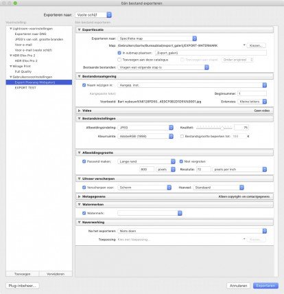 Upload uit Adobe LR Web Galerij Upload uit Adobe LR