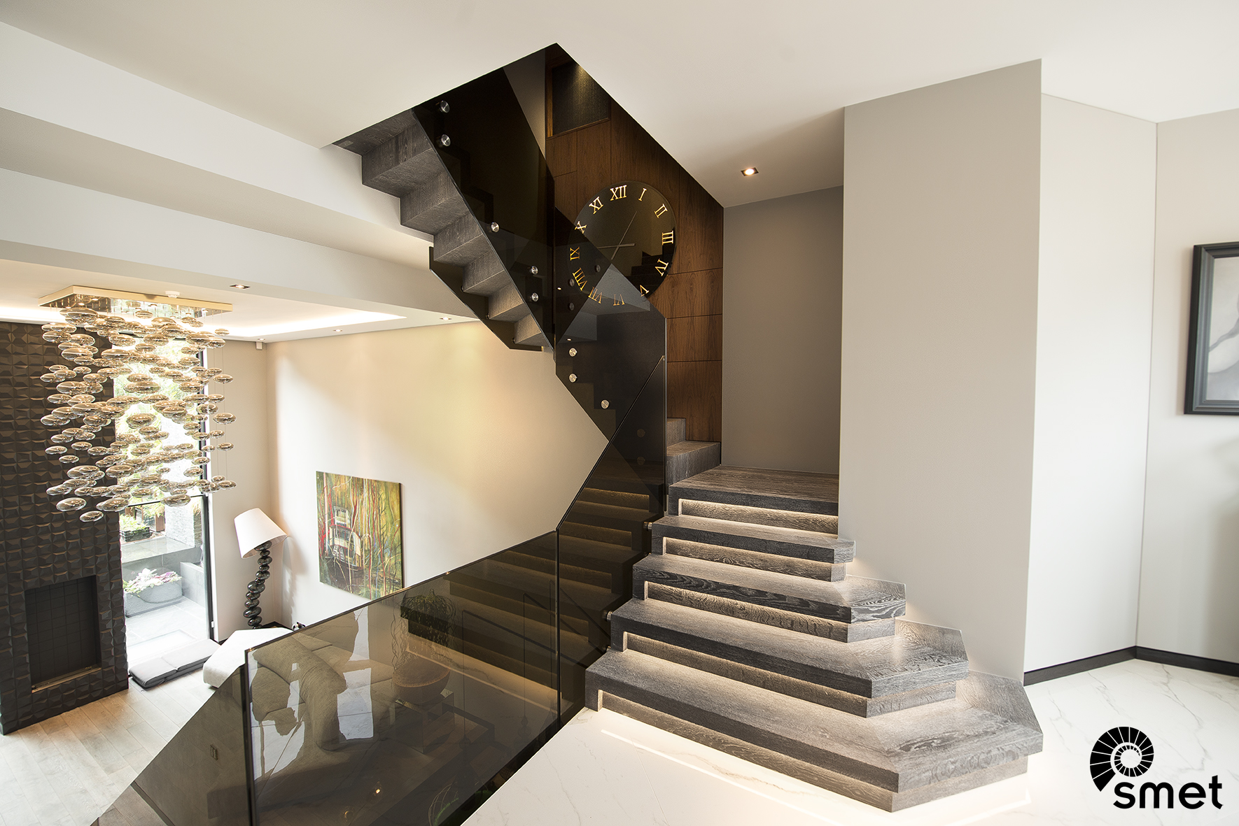 Wooden Staircase With Glass Railing In Chelsea Wooden Staircase With Glass Railing In Chelsea